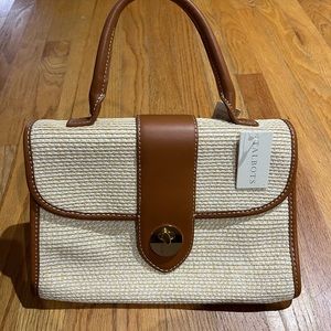 Talbots woven purse with leather accents